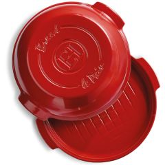 Emile Henry Seramik Yuvarlak Ekmek Fırın Kabı (32,5x30x14 / 5,2 Litre) Kırmızı/Burgundy