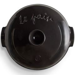 Emile Henry Seramik Yuvarlak Ekmek Fırın Kabı (34x34x16,5 / 4,5 Litre) Antrasit/Charcoal