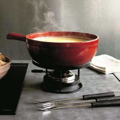 Emile Henry Fırın Kabı Yuvarlak Fondü 24 cm Kırmızı/Burgundy