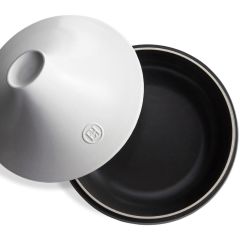 Emile Henry İnduksiyon Uyumlu Tajin 32 cm 4 Lt Slate Beyaz Kapaklı/Slate