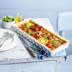 Emile Henry Tart Börek Fırın Kabı 36,5 x 15 cm Mat Mavi/Blue Flame