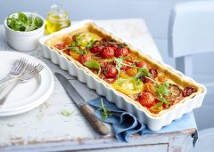 Emile Henry Tart Börek Fırın Kabı 36,5 x 15 cm Mat Mavi/Blue Flame