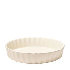 Emile Henry Tart-Börek Fırın Kabı Yuvarlak 24 cm Ekru/Clay