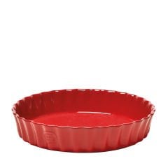 Emile Henry Tart-Börek Fırın Kabı Yuvarlak 24 cm Kırmızı/Burgundy