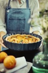 Emile Henry Tart-Börek Fırın Kabı Yuvarlak 24 cm Mavi/Blue Flame