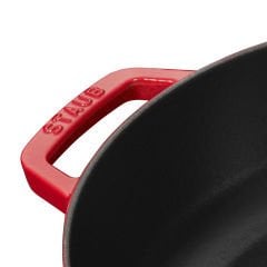 Staub Chistera Yağmur Efektli Kapaklı Döküm Tencere 24cm - Kiraz