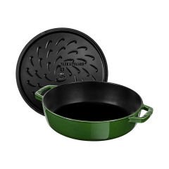 Staub Chistera Yağmur Efektli Kapaklı Döküm Tencere 24cm - Fesleğen