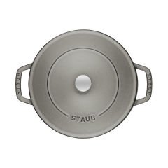 Staub Chistera Yağmur Efektli Kapaklı Döküm Tencere 24cm - Grafit Gri