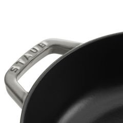 Staub Chistera Yağmur Efektli Kapaklı Döküm Tencere 24cm - Grafit Gri