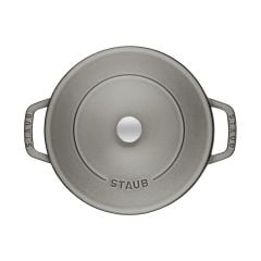 Staub Chistera Yağmur Efektli Kapaklı Döküm Tencere 28cm - Grafit Gri