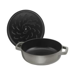 Staub Chistera Yağmur Efektli Kapaklı Döküm Tencere 28cm - Grafit Gri