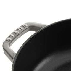 Staub Chistera Yağmur Efektli Kapaklı Döküm Tencere 28cm - Grafit Gri