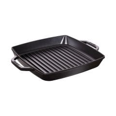 Staub Çift Kulplu Döküm Izgara Tava 28cm - Siyah