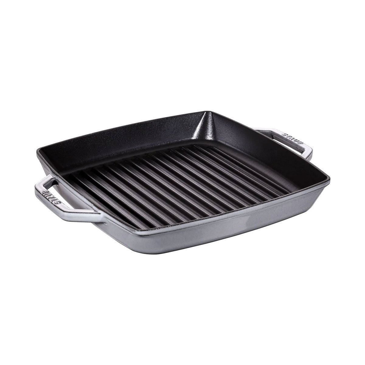 Staub Çift Kulplu Döküm Izgara Tava 28cm - Grafit Gri