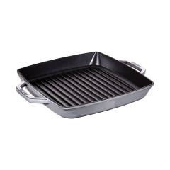 Staub Çift Kulplu Döküm Izgara Tava 28cm - Grafit Gri