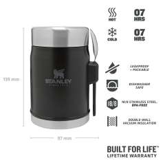 Stanley Classic Legendary Paslanmaz Çelik Yemek Termosu Siyah 0.40 L
