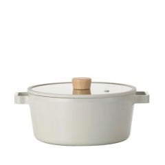 Fika Cam Kapaklı Alüminyum Döküm Derin Tencere 24 cm